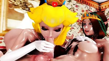 Princesa melocotón consigue follada por transexual sexo con gorditas tetonas