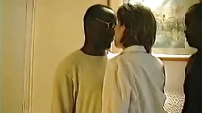Victoria, francés esposa con los ojos vendados con 3 Negros, Parte-1 xxxpornoduro